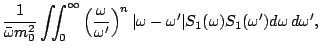 $\displaystyle \frac{1}{ \bar{\omega} m_0^2}
\int\!\!\!\int_{0}^\infty
\left(
\f...
...
\right)^{n}
\vert\omega-\omega'\vert
S_1(\omega)S_1(\omega')d\omega d\omega',$