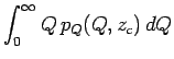 $\displaystyle \int_0^\infty Q\,p_Q(Q,z_c)\,dQ$
