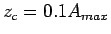 $z_c=0.1 A_{max}$